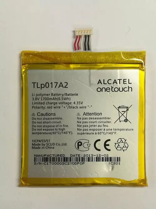 Telefon akkumulátor: Alcatel OT-6012 Idol Mini TLP017A2 gyári akkumulátor 1700mAh