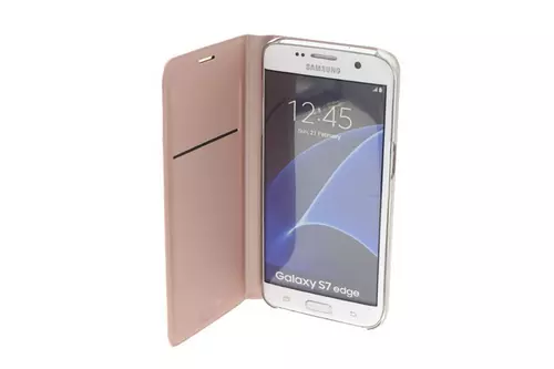 Telefontok Samsung Galaxy S7 Edge - G935F - kihajtható tok - halvány pink (8719273251720)
