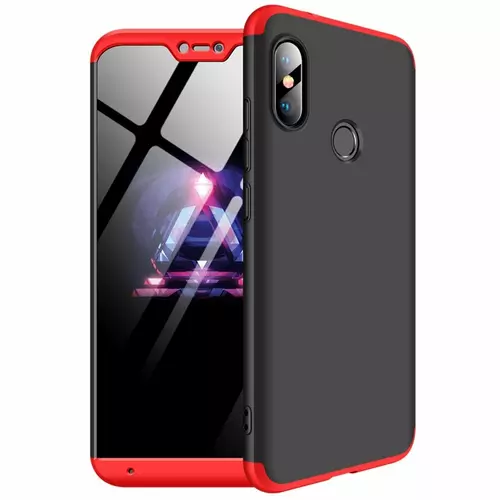 Telefontok Xiaomi Mi A2 Lite / Redmi 6 Pro - hátlap - GKK Protection 3in1 - fekete/piros