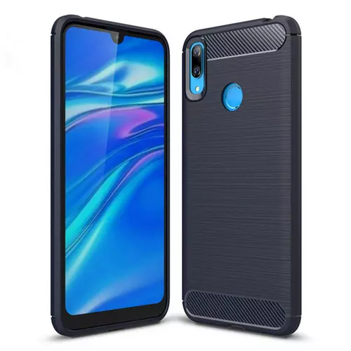 Telefontok Huawei Y7 2019 / Y7 PRIME 2019 - Carbon Fiber kék szilikon tok