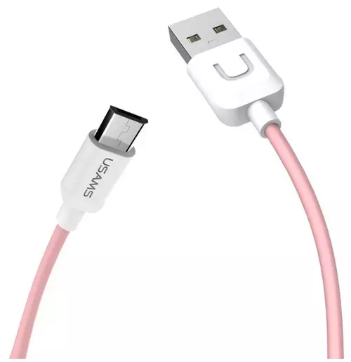 Kábel: USAMS U-Turn micro USB pink adatkábel 1m