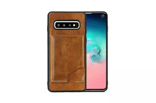 Telefontok Samsung Galaxy S10 - Barna Pierre Cardin Valódi Bőr Hátlaptok