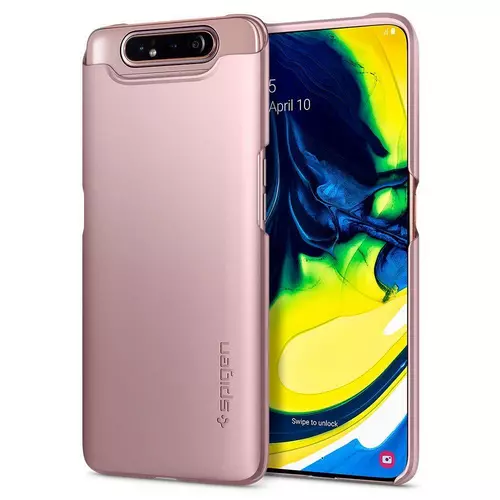 Telefontok Samsung Galaxy A80 - SPIGEN THIN FIT Rose gold tok