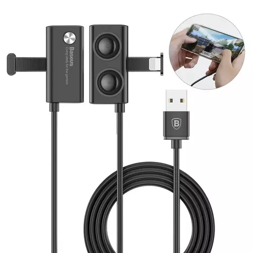 Töltő: Baseus gamer gyors töltő kábel - USB-Lightning, tapadókoronggal, fekete, 1,5A, 2 méter