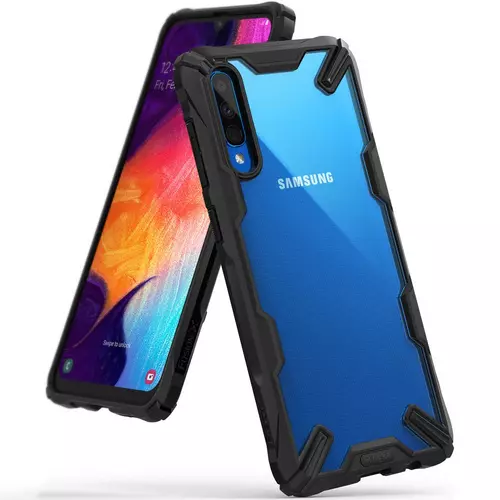 Telefontok Samsung Galaxy A50 - Ringke Fusion X fekete ütésálló hátlap tok
