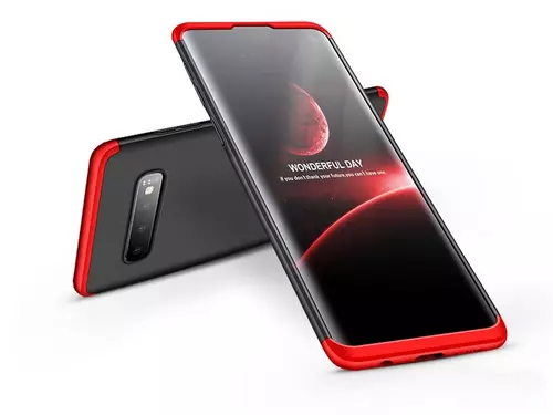 Telefontok Samsung Galaxy S10 hátlap - GKK Protection 3in1 - fekete-piros