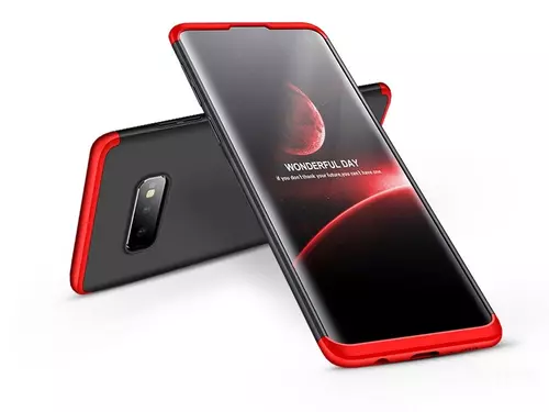 Telefontok Samsung Galaxy S10e hátlap - GKK Protection 3in1 - fekete - piros