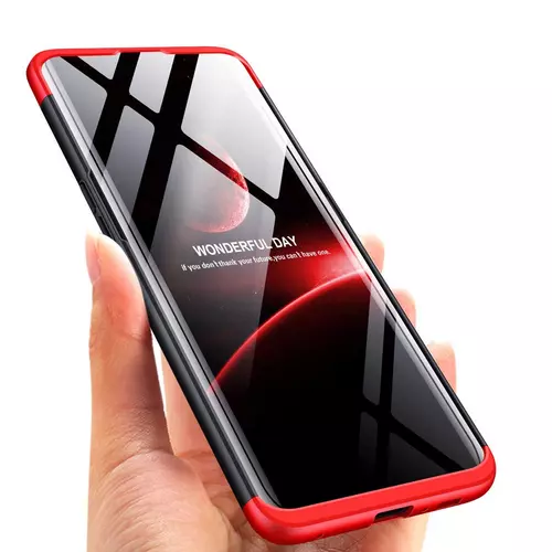 Telefontok Samsung Galaxy A80 hátlap - GKK Protection 3in1 - fekete-piros