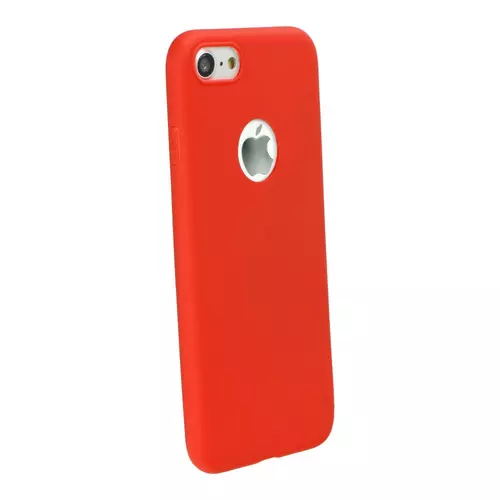 Telefontok iPhone 6 / 6S - Candy piros szilikon tok (Apple logónál kivágással)