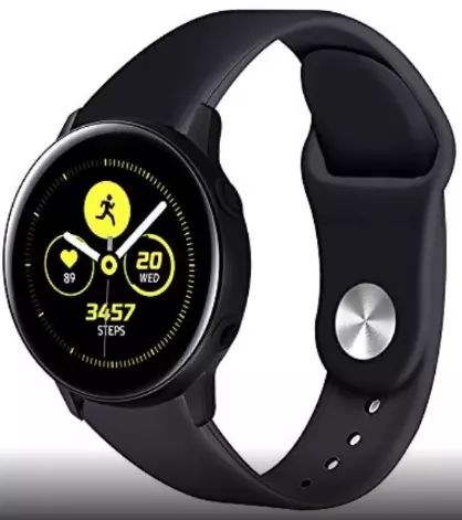 Samsung Galaxy Watch Active okosóra szíj - fekete szilikon szíj