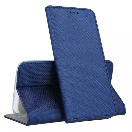 Telefontok LG K30 (2019) - kék mágneses szilikon keretes könyvtok