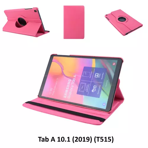 Tablettok Samsung Galaxy Tab A 10.1 2019 (SM-T510, SM-T515) - hot pink fordítható műbőr tablet tok
