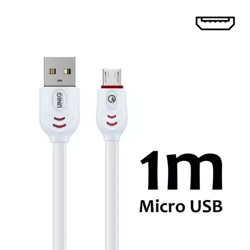 Kábel: UNIQ fehér Micro USB gyorstöltő kábel 2.1 A