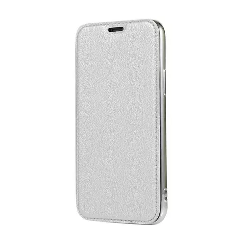 Telefontok Samsung Galaxy A51 - ezüst-átlátszó könyvtok