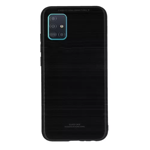 Telefontok Samsung Galaxy A51 - Forcell fekete üveg hátlaptok
