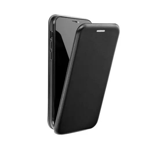 Telefontok Samsung Galaxy A50 - Lefelé nyíló mágneses Elegance Flexi Fliptok fekete