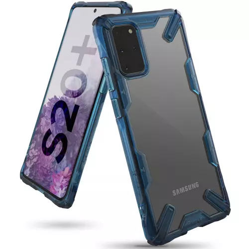 Telefontok Samsung Galaxy S20+ (S20 Plus) - Ringke átlátszó-kék ütésálló hátlap tok