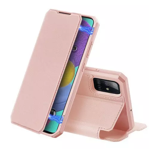 Telefontok Samsung Galaxy A51 - Dux Ducis Skin X pink flipcover tok
