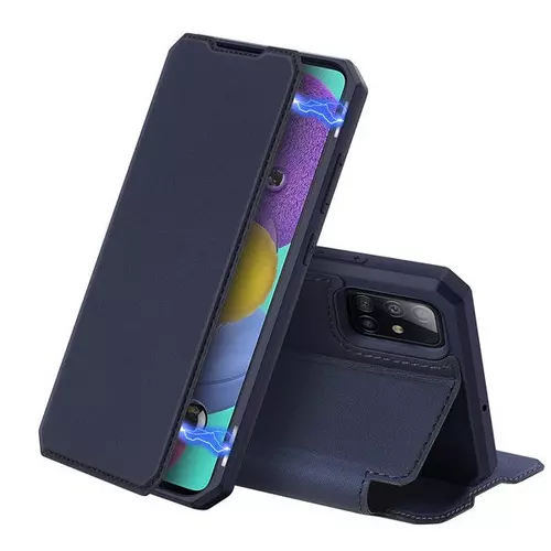 Telefontok Samsung Galaxy A51 - Dux Ducis Skin X kék flipcover tok