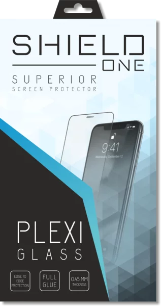 Plexi fólia Samsung Galaxy A50 - ShieldOne Plexi kijelzővédő fekete kerettel
