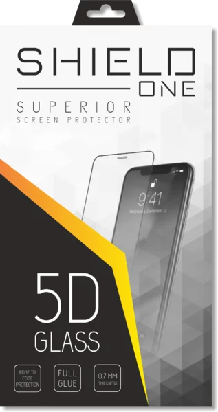 Üvegfólia Iphone X / iPhone XS - ShieldOne 5D kijelzővédő üvegfólia fekete kerettel