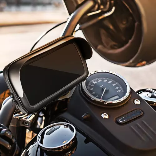 Motoros tartó: Univerzális visszapillantó tükörre szerelhető, napellenzős telefon vízálló tartó 5,5–6,3 col