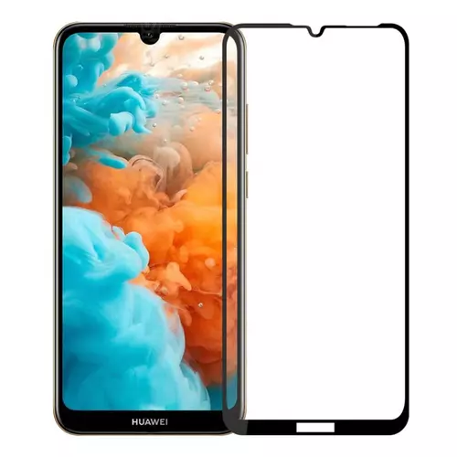 Üvegfólia Huawei Y6 2019 / Y6s 2019 / Y6 Pro 2019 - fekete tokbarát Slim 3D üvegfólia