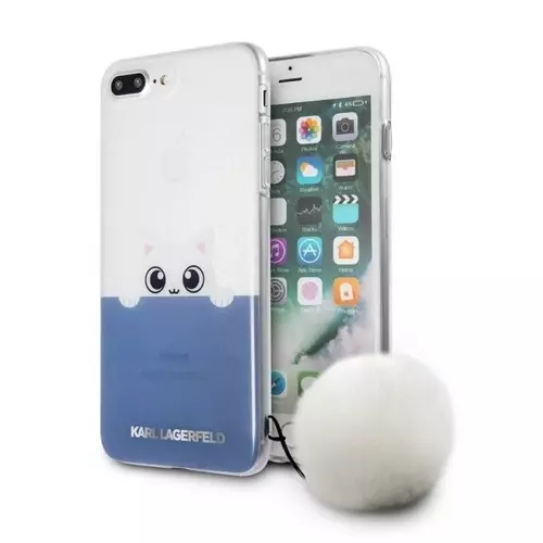 Telefontok iPhone 7 Plus / 8 Plus - Karl Lagerfeld Kék Macskás Kemény Tok