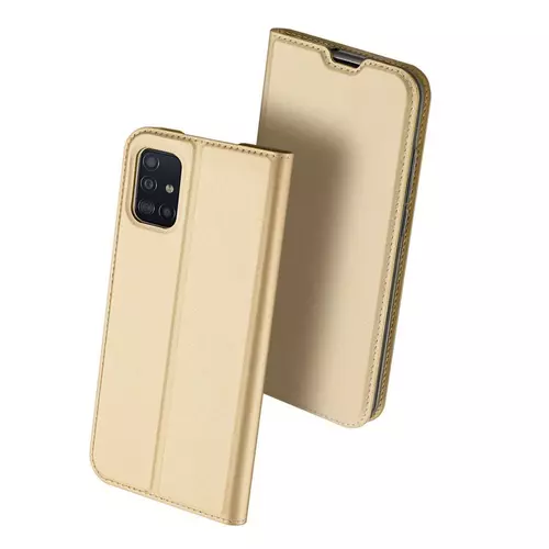 Telefontok Samsung Galaxy A41 - Dux Ducis arany flipcover tok