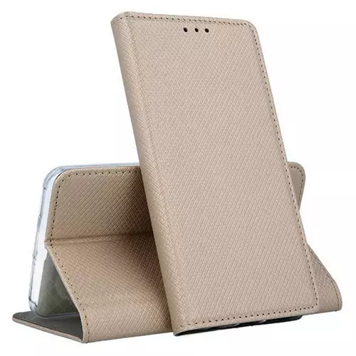 Telefontok Samsung Galaxy A31 - arany mágneses szilikon keretes könyvtok