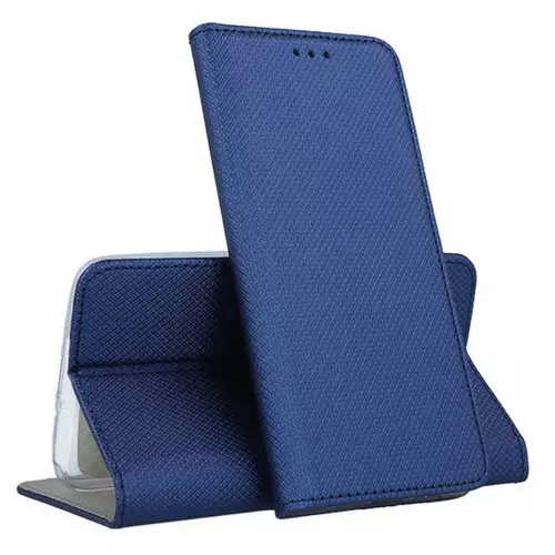 Telefontok Samsung Galaxy A21 - kék mágneses szilikon keretes könyvtok