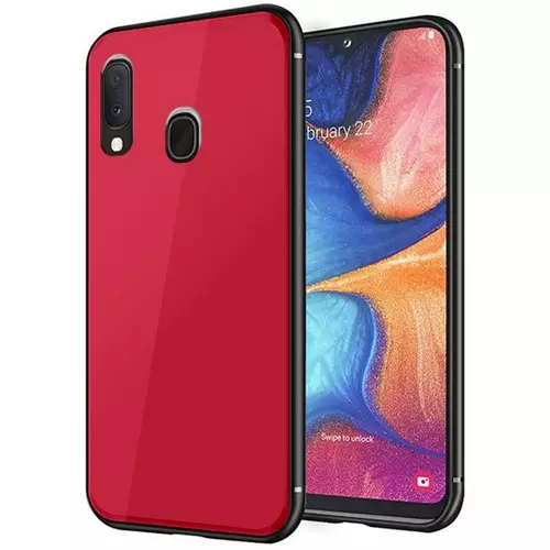 Telefontok Samsung Galaxy A20e - piros üveg hátlaptok
