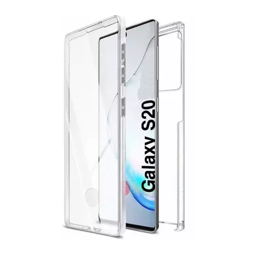 Telefontok Samsung Galaxy S20 - átlátszó szilikon előlap + plexi hátlapi tok 360°