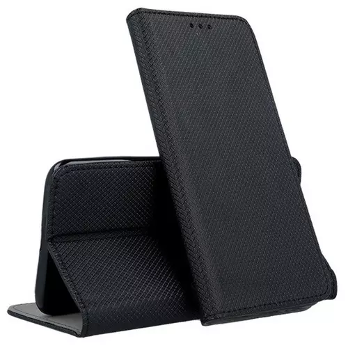 Telefontok Huawei Y8p - fekete mágneses szilikon keretes könyvtok