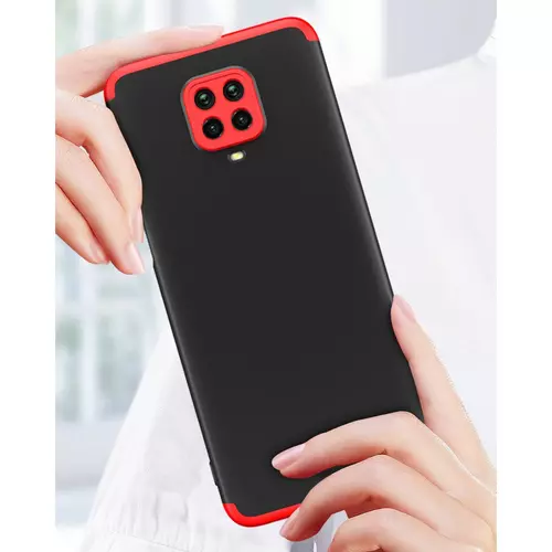 Telefontok Xiaomi Redmi Note 9 Pro Max - GKK Protection 3in1 hátlap - fekete-piros