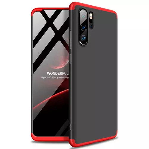 Telefontok Huawei P30 Pro - GKK Protection 3in1 - fekete-piros hátlaptok