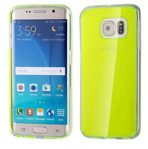 Telefontok Samsung Galaxy S6 - vastag áttetsző szilikon tok zöld