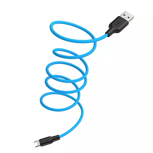 Kábel: HOCO Plus X21 - iPhone (Lightning) kék adatkábel 1m, 2,4A