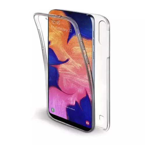 Telefontok Samsung Galaxy A10 - átlátszó szilikon előlap + plexi hátlapi tok 360°