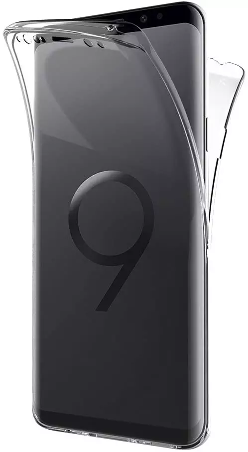 Telefontok Samsung Galaxy S9 - átlátszó szilikon előlap + szilikon hátlapi tok 360°