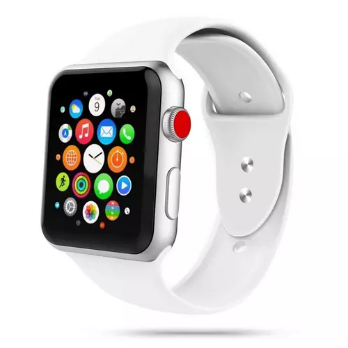 Apple Watch SE (44mm) okosóra szíj - TECH-PROTECT SOFTBAND Fehér szilikon szíj