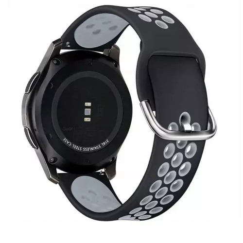 Samsung Galaxy Watch 3 (41 mm) okosóra szíj - fekete-szürke szilikon szíj