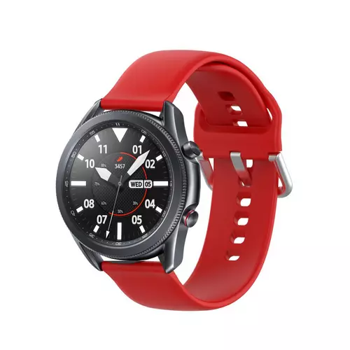 Samsung Galaxy Watch 3 (45 mm) okosóra szíj - piros szilikon szíj