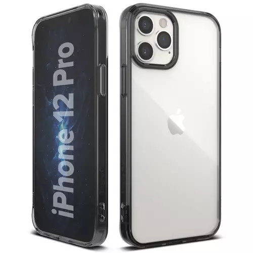 Telefontok iPhone 12 Pro - Ringke Fusion átlátszó hibrid tok szürke kerettel