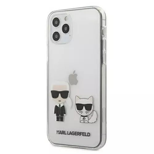 Telefontok iPhone 12 Pro - Karl Lagerfeld Karl & Choupette átlátszó hátlap tok