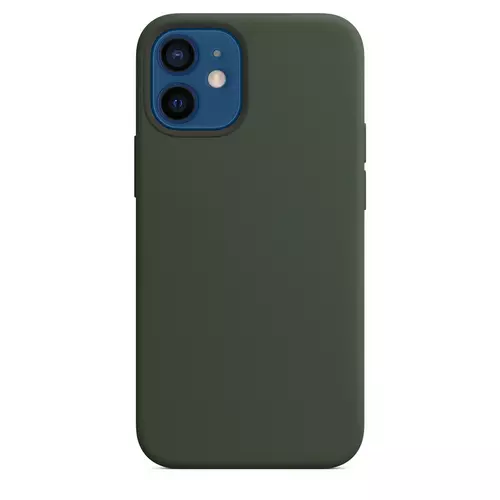 Telefontok iPhone 12 mini - sötétzöld szilikon tok