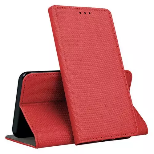 Telefontok Samsung Galaxy M51 - piros mágneses szilikon keretes könyvtok