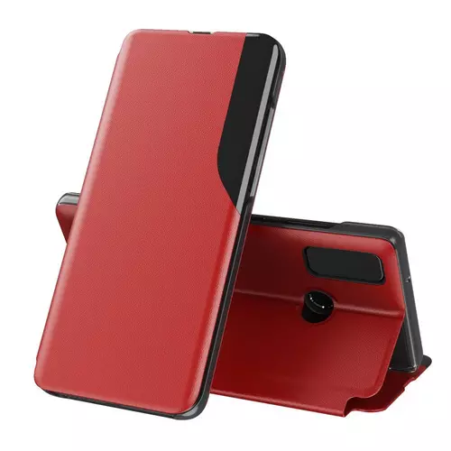 Telefontok Huawei P Smart 2019 / Honor 10 Lite - Eco View bőrhatású piros mágneses könyvtok