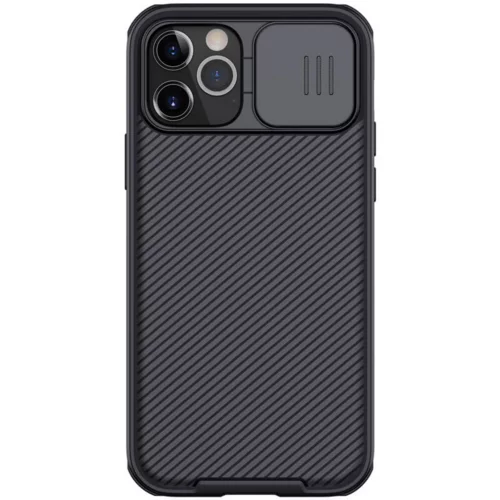Telefontok iPhone 12 Pro Max - Nillkin csúsztatható kameravédős fekete hátlap tok