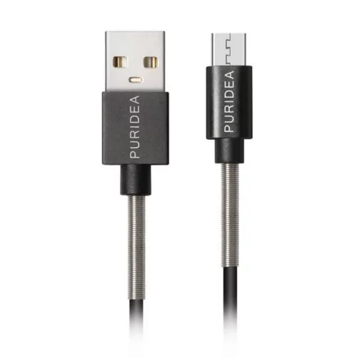 Kábel: PURIDEA - fekete lightning / USB gyorstöltő 20 cm kábel, 2,4A